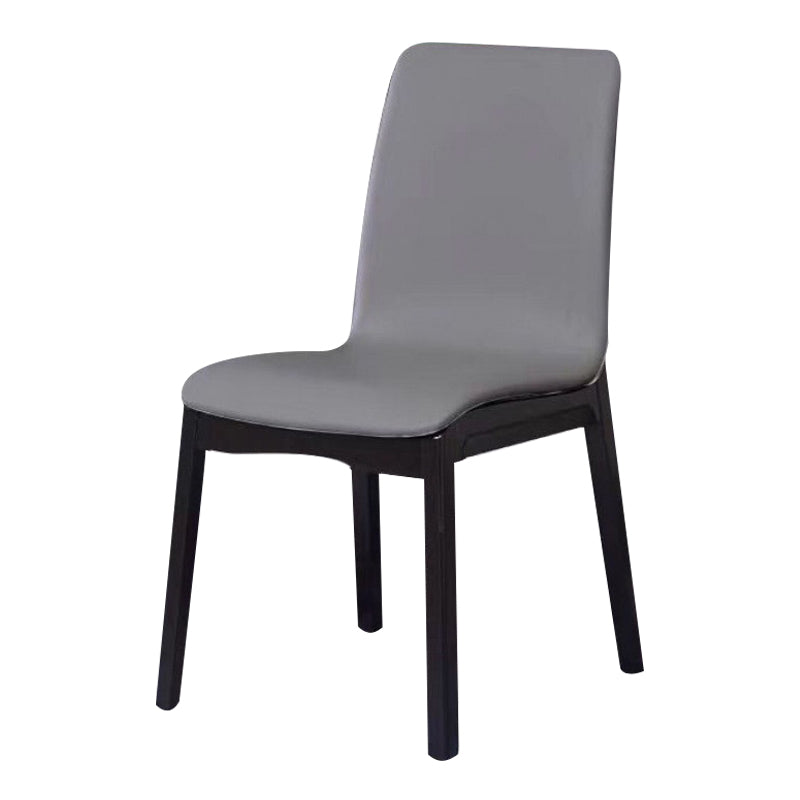 Contemporary Modern Wood Indoor-Outdoor Side Chair Parsons Chair Dark Gray 1 Piece Clearhalo 'Dining Chairs' 'Dining Tables & Seating' 'dining_chair' 'furn' 'furn_dining_chair' 'Furniture' 'furniture_dining_chair' 'Kitchen & Dining Furniture' 4761399
