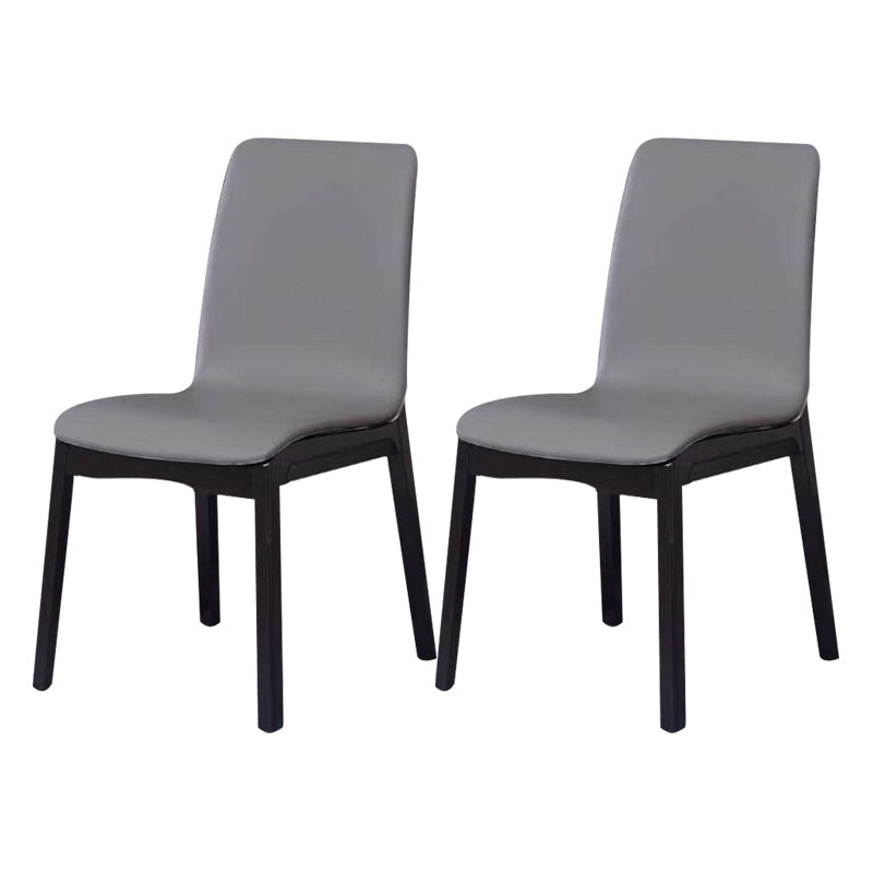 Contemporary Modern Wood Indoor-Outdoor Side Chair Parsons Chair Dark Gray 2 Piece Set Clearhalo 'Dining Chairs' 'Dining Tables & Seating' 'dining_chair' 'furn' 'furn_dining_chair' 'Furniture' 'furniture_dining_chair' 'Kitchen & Dining Furniture' 4761401
