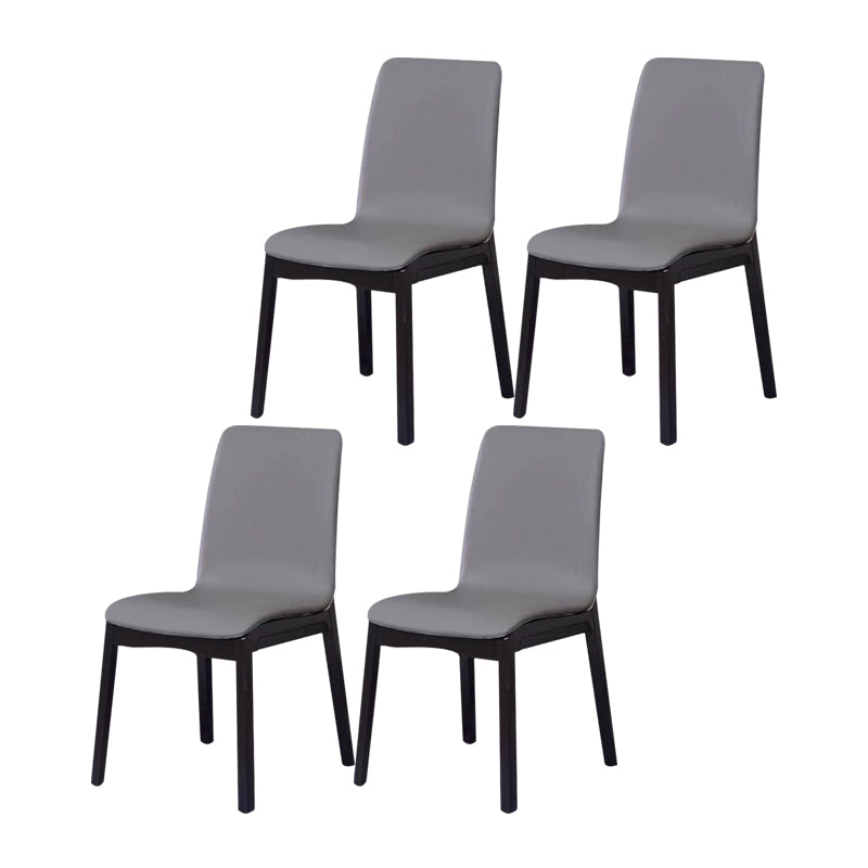 Contemporary Modern Wood Indoor-Outdoor Side Chair Parsons Chair Dark Gray 4 Piece Set Clearhalo 'Dining Chairs' 'Dining Tables & Seating' 'dining_chair' 'furn' 'furn_dining_chair' 'Furniture' 'furniture_dining_chair' 'Kitchen & Dining Furniture' 4761404