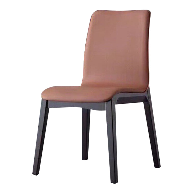 Contemporary Modern Wood Indoor-Outdoor Side Chair Parsons Chair Brown 1 Piece Clearhalo 'Dining Chairs' 'Dining Tables & Seating' 'dining_chair' 'furn' 'furn_dining_chair' 'Furniture' 'furniture_dining_chair' 'Kitchen & Dining Furniture' 4761405