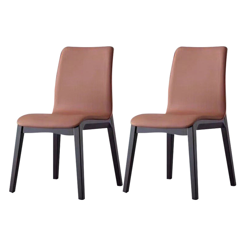 Contemporary Modern Wood Indoor-Outdoor Side Chair Parsons Chair Brown 2 Piece Set Clearhalo 'Dining Chairs' 'Dining Tables & Seating' 'dining_chair' 'furn' 'furn_dining_chair' 'Furniture' 'furniture_dining_chair' 'Kitchen & Dining Furniture' 4761408