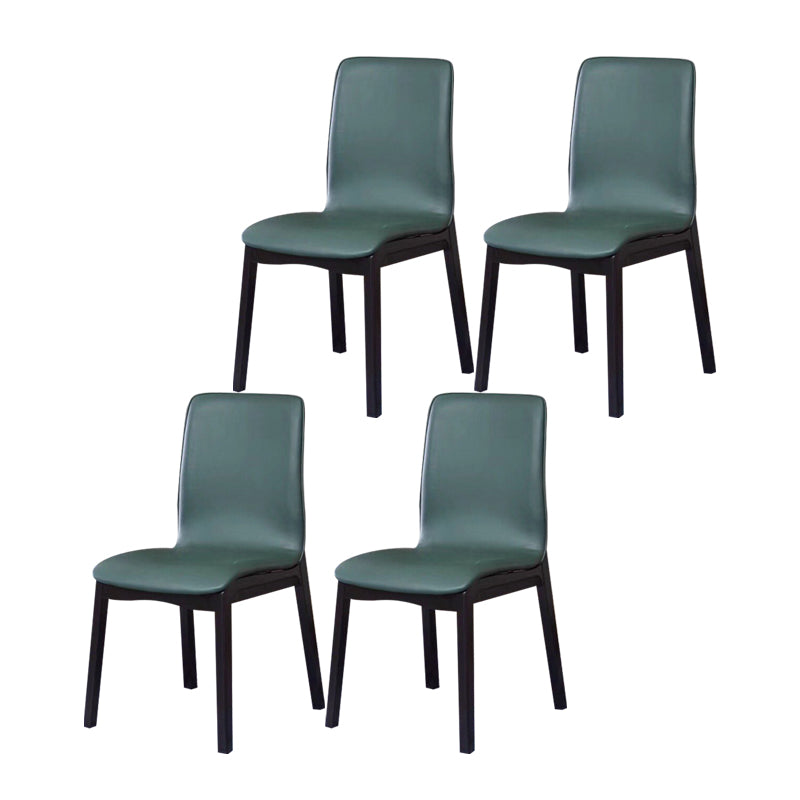 Contemporary Modern Wood Indoor-Outdoor Side Chair Parsons Chair Blackish Green 4 Piece Set Clearhalo 'Dining Chairs' 'Dining Tables & Seating' 'dining_chair' 'furn' 'furn_dining_chair' 'Furniture' 'furniture_dining_chair' 'Kitchen & Dining Furniture' 4761415