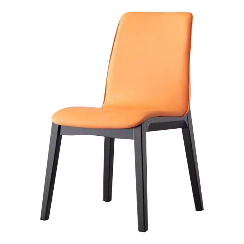 Contemporary Modern Wood Indoor-Outdoor Side Chair Parsons Chair Orange 1 Piece Clearhalo 'Dining Chairs' 'Dining Tables & Seating' 'dining_chair' 'furn' 'furn_dining_chair' 'Furniture' 'furniture_dining_chair' 'Kitchen & Dining Furniture' 4761416