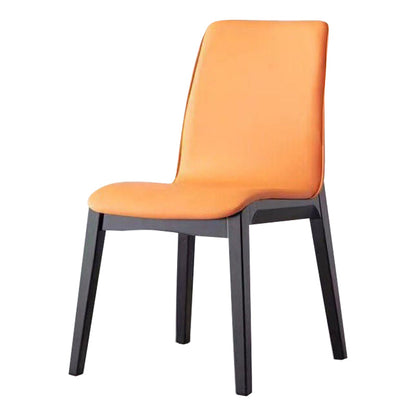 Contemporary Modern Wood Indoor-Outdoor Side Chair Parsons Chair Orange 1 Piece Clearhalo 'Dining Chairs' 'Dining Tables & Seating' 'dining_chair' 'furn' 'furn_dining_chair' 'Furniture' 'furniture_dining_chair' 'Kitchen & Dining Furniture' 4761416