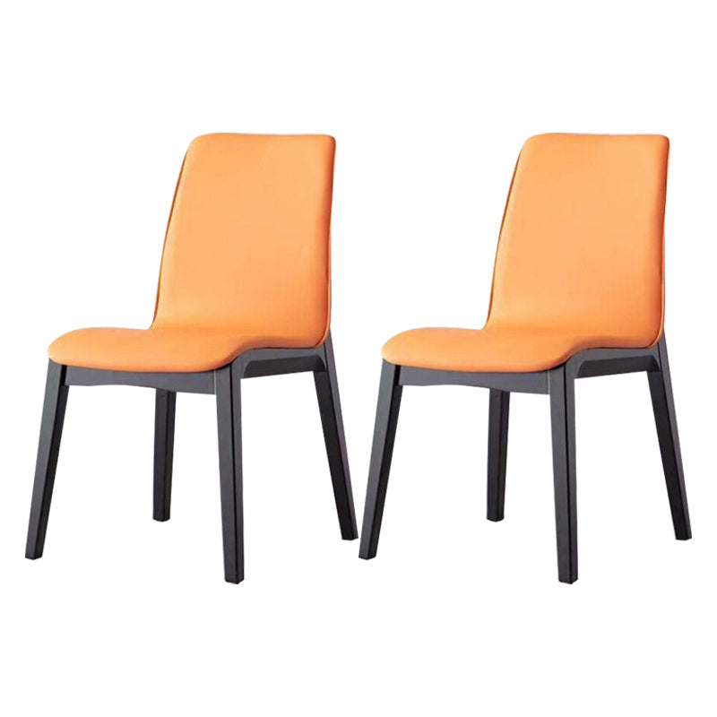 Contemporary Modern Wood Indoor-Outdoor Side Chair Parsons Chair Orange 2 Piece Set Clearhalo 'Dining Chairs' 'Dining Tables & Seating' 'dining_chair' 'furn' 'furn_dining_chair' 'Furniture' 'furniture_dining_chair' 'Kitchen & Dining Furniture' 4761417