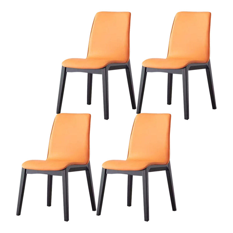 Contemporary Modern Wood Indoor-Outdoor Side Chair Parsons Chair Orange 4 Piece Set Clearhalo 'Dining Chairs' 'Dining Tables & Seating' 'dining_chair' 'furn' 'furn_dining_chair' 'Furniture' 'furniture_dining_chair' 'Kitchen & Dining Furniture' 4761418
