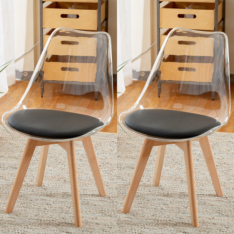 Scandinavian Wood Indoor-Outdoor Chair Solid Back Side Chair Black Set of 2 Clearhalo 'Dining Chairs' 'Dining Tables & Seating' 'dining_chair' 'Furniture' 'furniture_dining_chair' 'Kitchen & Dining Furniture' 4761423