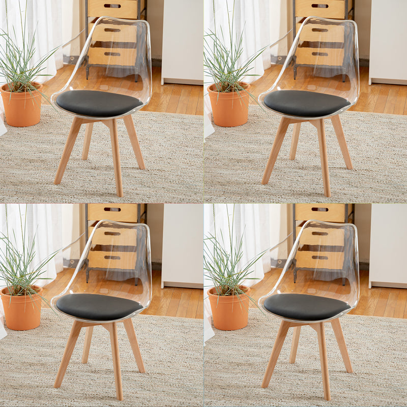 Scandinavian Wood Indoor-Outdoor Chair Solid Back Side Chair Black Set of 4 Clearhalo 'Dining Chairs' 'Dining Tables & Seating' 'dining_chair' 'Furniture' 'furniture_dining_chair' 'Kitchen & Dining Furniture' 4761424