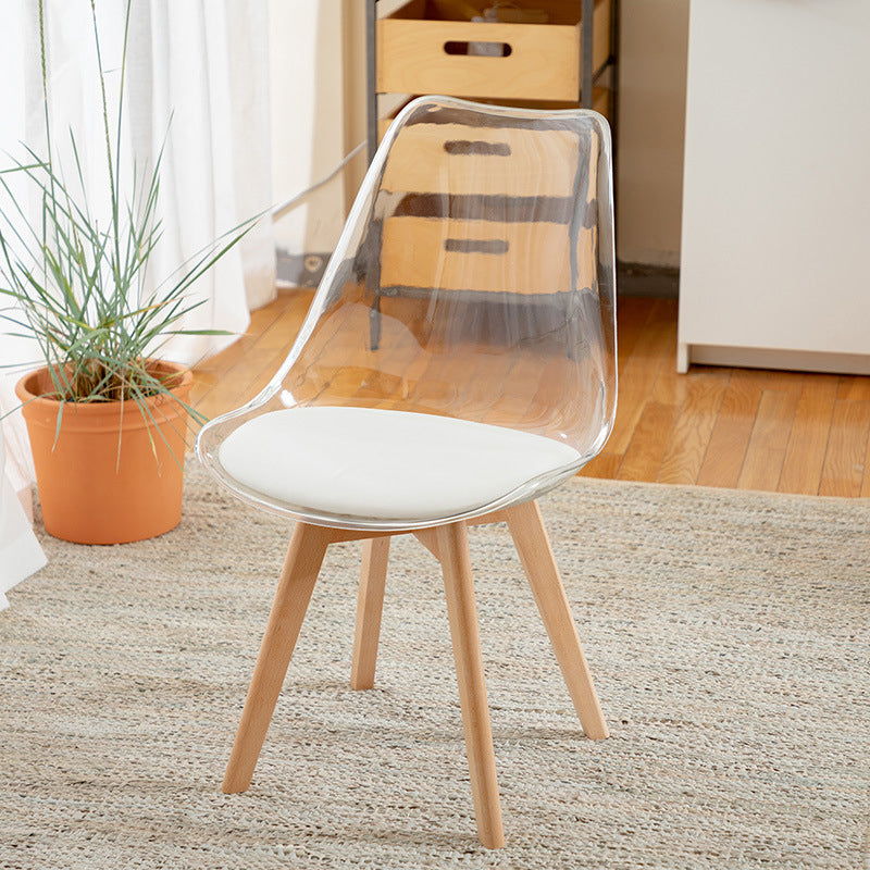 Scandinavian Wood Indoor-Outdoor Chair Solid Back Side Chair White 1 Piece Clearhalo 'Dining Chairs' 'Dining Tables & Seating' 'dining_chair' 'Furniture' 'furniture_dining_chair' 'Kitchen & Dining Furniture' 4761432