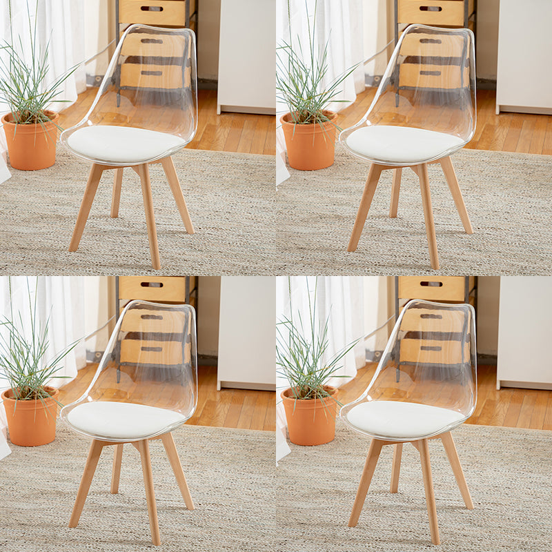 Scandinavian Wood Indoor-Outdoor Chair Solid Back Side Chair White Set of 4 Clearhalo 'Dining Chairs' 'Dining Tables & Seating' 'dining_chair' 'Furniture' 'furniture_dining_chair' 'Kitchen & Dining Furniture' 4761436