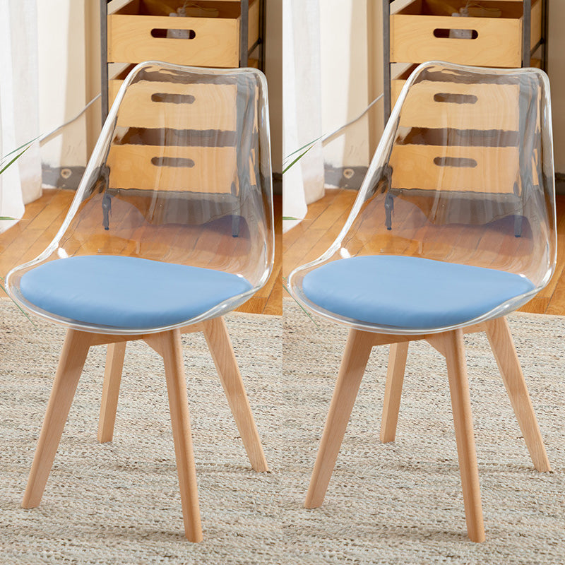 Scandinavian Wood Indoor-Outdoor Chair Solid Back Side Chair Blue Set of 2 Clearhalo 'Dining Chairs' 'Dining Tables & Seating' 'dining_chair' 'Furniture' 'furniture_dining_chair' 'Kitchen & Dining Furniture' 4761449