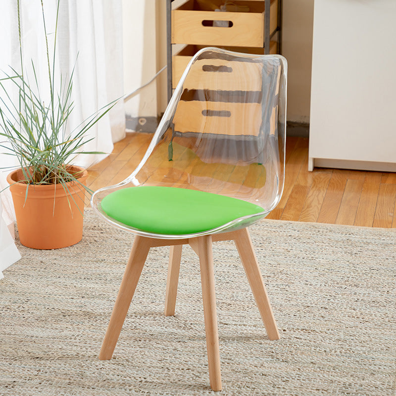 Scandinavian Wood Indoor-Outdoor Chair Solid Back Side Chair Green 1 Piece Clearhalo 'Dining Chairs' 'Dining Tables & Seating' 'dining_chair' 'Furniture' 'furniture_dining_chair' 'Kitchen & Dining Furniture' 4761451