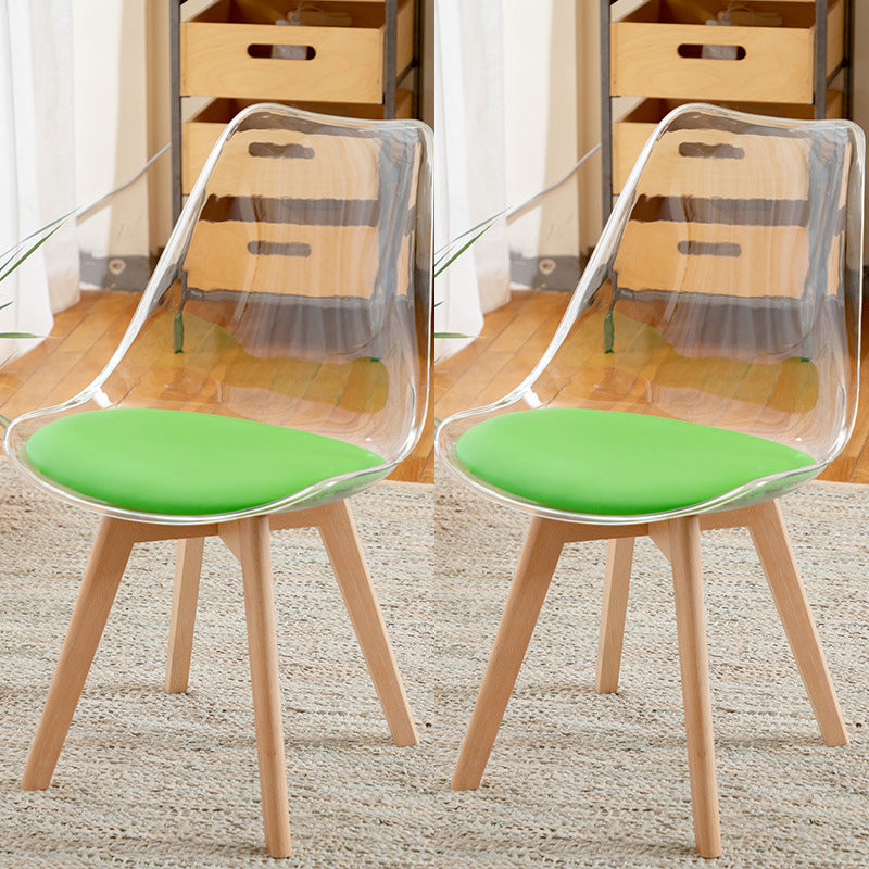 Scandinavian Wood Indoor-Outdoor Chair Solid Back Side Chair Green Set of 2 Clearhalo 'Dining Chairs' 'Dining Tables & Seating' 'dining_chair' 'Furniture' 'furniture_dining_chair' 'Kitchen & Dining Furniture' 4761452