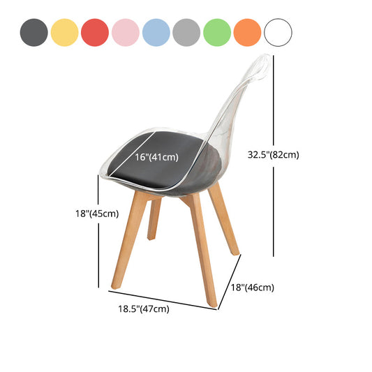Scandinavian Wood Indoor-Outdoor Chair Solid Back Side Chair Clearhalo 'Dining Chairs' 'Dining Tables & Seating' 'dining_chair' 'Furniture' 'furniture_dining_chair' 'Kitchen & Dining Furniture' 4761457