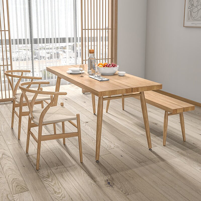 Modern 1/2/4 Pieces Beige Dinette Set Ash Wood Rectangle Dining Table Set Clearhalo 'Dining Room Sets' 'Dining Tables & Seating' 'dining_room_set' 'furn' 'furn_dining_room_set' 'Furniture' 'furniture_dining_room_set' 'Kitchen & Dining Furniture' 4761464