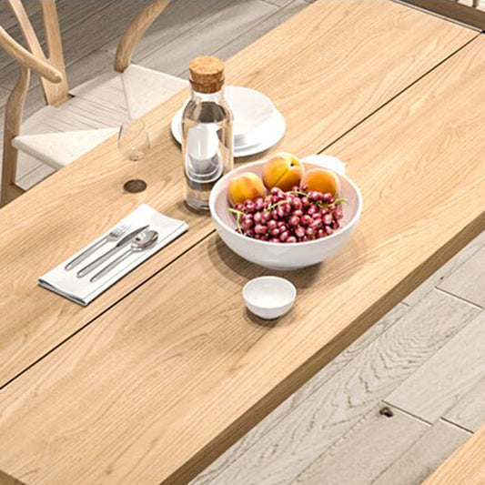 Modern 1/2/4 Pieces Beige Dinette Set Ash Wood Rectangle Dining Table Set Clearhalo 'Dining Room Sets' 'Dining Tables & Seating' 'dining_room_set' 'furn' 'furn_dining_room_set' 'Furniture' 'furniture_dining_room_set' 'Kitchen & Dining Furniture' 4761467