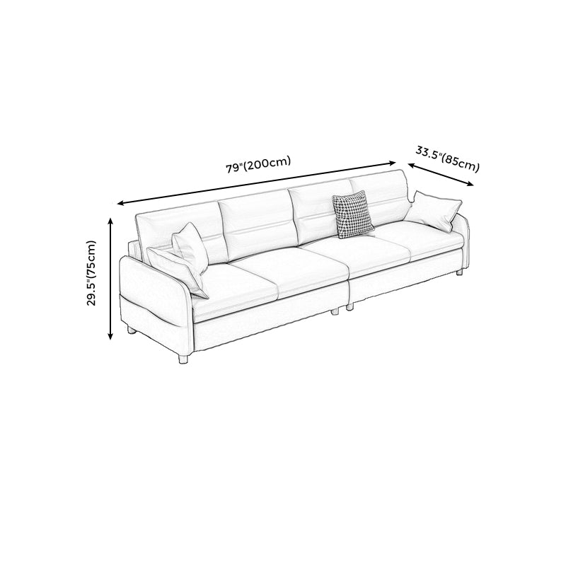 Contemporary Fabric Loose Back Sofa 29.53"High Pillow Top Arm Sofa with Storage Clearhalo 'furn' 'furn_sofas' 'Furniture' 'furniture_sofas' 'kitchen' 'kitchen_sofas' 'Living Room Furniture' 'Sofa' 'sofas' 4763985