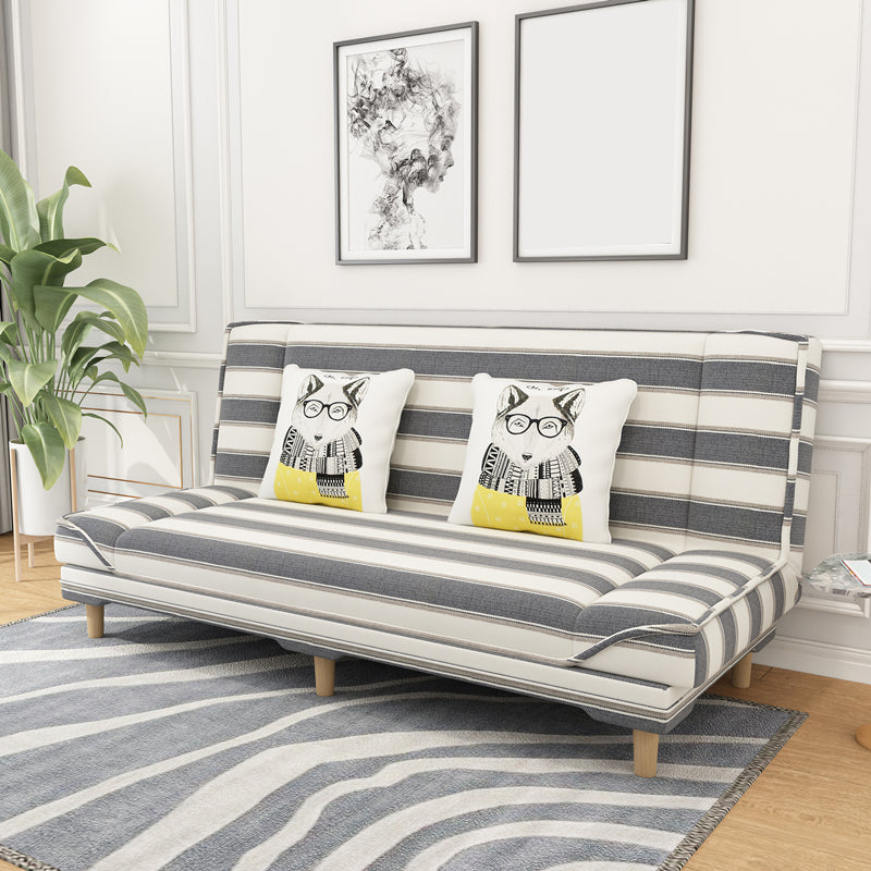 Contemporary Linen Armless Standard Sofa Bed Dual Purpose Sofa for Living Room Black White Clearhalo 'furn' 'furn_sofas' 'Furniture' 'furniture_sofas' 'kitchen' 'kitchen_sofas' 'Living Room Furniture' 'Sofa' 'sofas' 4763997