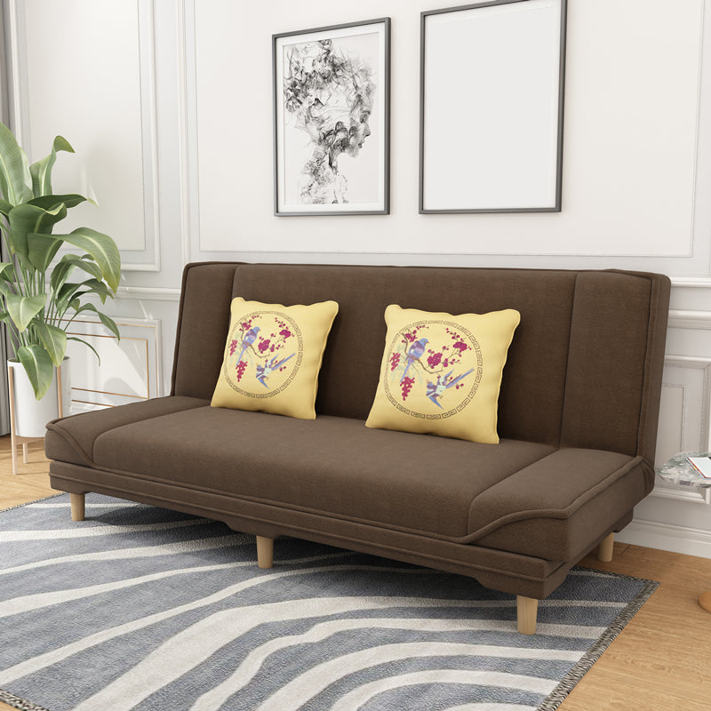 Contemporary Linen Armless Standard Sofa Bed Dual Purpose Sofa for Living Room Dark Coffee Clearhalo 'furn' 'furn_sofas' 'Furniture' 'furniture_sofas' 'kitchen' 'kitchen_sofas' 'Living Room Furniture' 'Sofa' 'sofas' 4764005