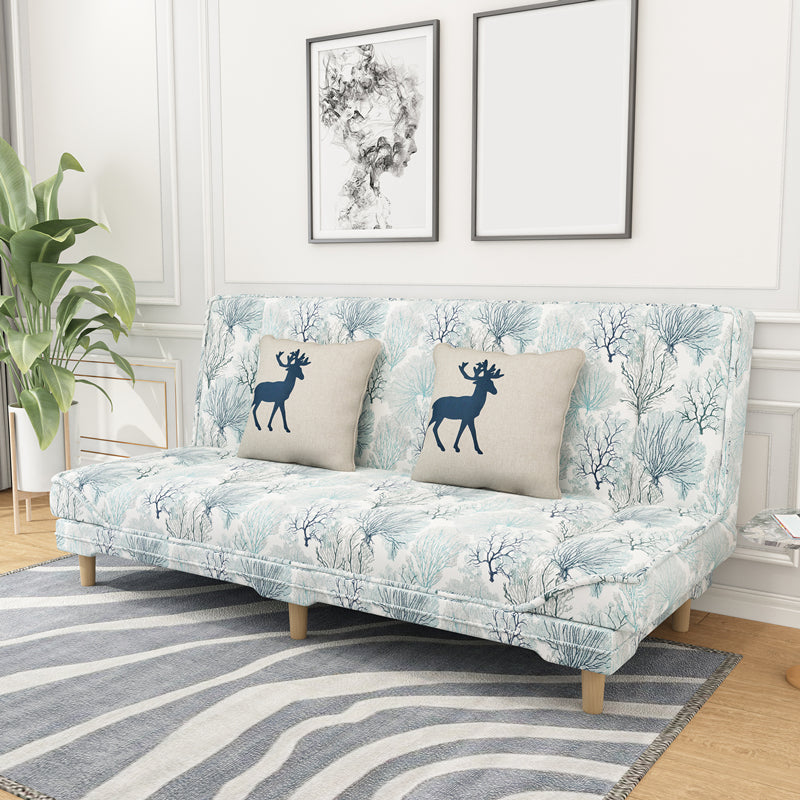 Contemporary Linen Armless Standard Sofa Bed Dual Purpose Sofa for Living Room Fortune Tree Patterned Clearhalo 'furn' 'furn_sofas' 'Furniture' 'furniture_sofas' 'kitchen' 'kitchen_sofas' 'Living Room Furniture' 'Sofa' 'sofas' 4764007