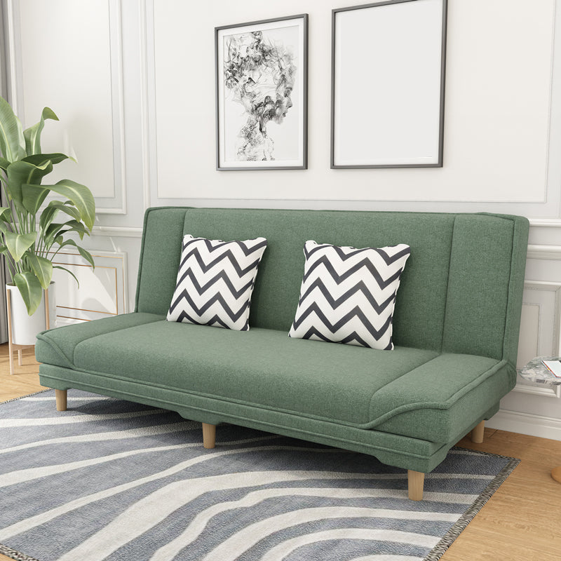 Contemporary Linen Armless Standard Sofa Bed Dual Purpose Sofa for Living Room Olive Green Clearhalo 'furn' 'furn_sofas' 'Furniture' 'furniture_sofas' 'kitchen' 'kitchen_sofas' 'Living Room Furniture' 'Sofa' 'sofas' 4764009