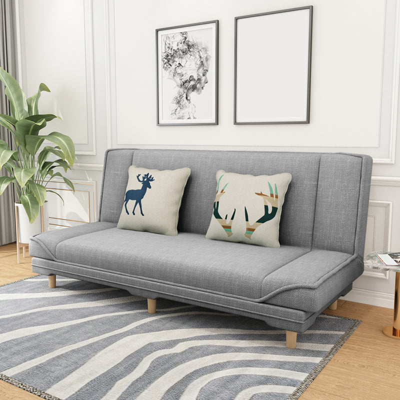 Contemporary Linen Armless Standard Sofa Bed Dual Purpose Sofa for Living Room Light Gray Clearhalo 'furn' 'furn_sofas' 'Furniture' 'furniture_sofas' 'kitchen' 'kitchen_sofas' 'Living Room Furniture' 'Sofa' 'sofas' 4764011
