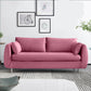 Loose Back Linen Sofa 3/4-Seater Square Arm Cushions Seating Rose Red Clearhalo 'furn' 'furn_sofas' 'Furniture' 'furniture_sofas' 'kitchen' 'kitchen_sofas' 'Living Room Furniture' 'Sofa' 'sofas' 4764063