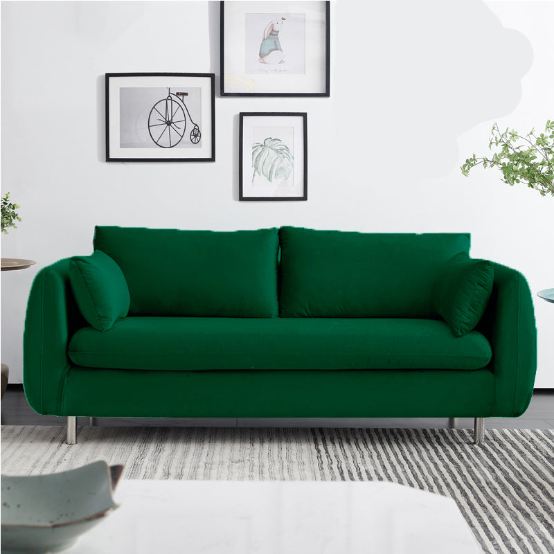 Loose Back Linen Sofa 3/4-Seater Square Arm Cushions Seating Green Clearhalo 'furn' 'furn_sofas' 'Furniture' 'furniture_sofas' 'kitchen' 'kitchen_sofas' 'Living Room Furniture' 'Sofa' 'sofas' 4764065