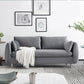 Loose Back Linen Sofa 3/4-Seater Square Arm Cushions Seating Grey Clearhalo 'furn' 'furn_sofas' 'Furniture' 'furniture_sofas' 'kitchen' 'kitchen_sofas' 'Living Room Furniture' 'Sofa' 'sofas' 4764066