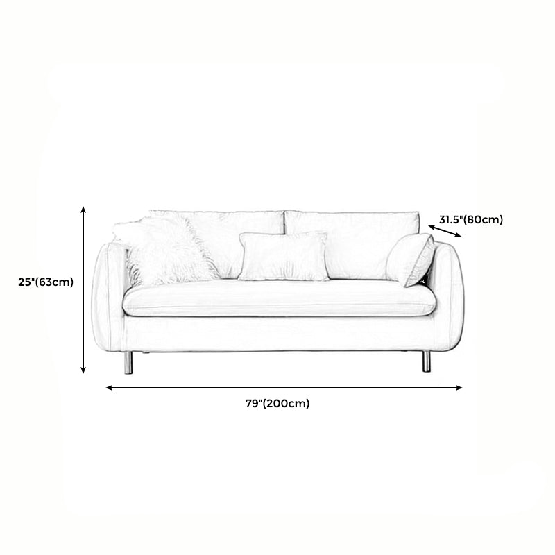 Loose Back Linen Sofa 3/4-Seater Square Arm Cushions Seating Clearhalo 'furn' 'furn_sofas' 'Furniture' 'furniture_sofas' 'kitchen' 'kitchen_sofas' 'Living Room Furniture' 'Sofa' 'sofas' 4764071