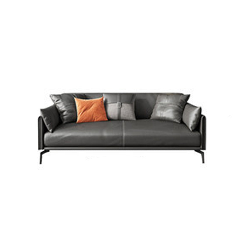 Stain Resistant Bench Seating Leather Standard Cushions Settee Furniture in Grey Clearhalo 'furn' 'furn_sofas' 'Furniture' 'furniture_sofas' 'kitchen' 'kitchen_sofas' 'Living Room Furniture' 'Sofa' 'sofas' 4764077