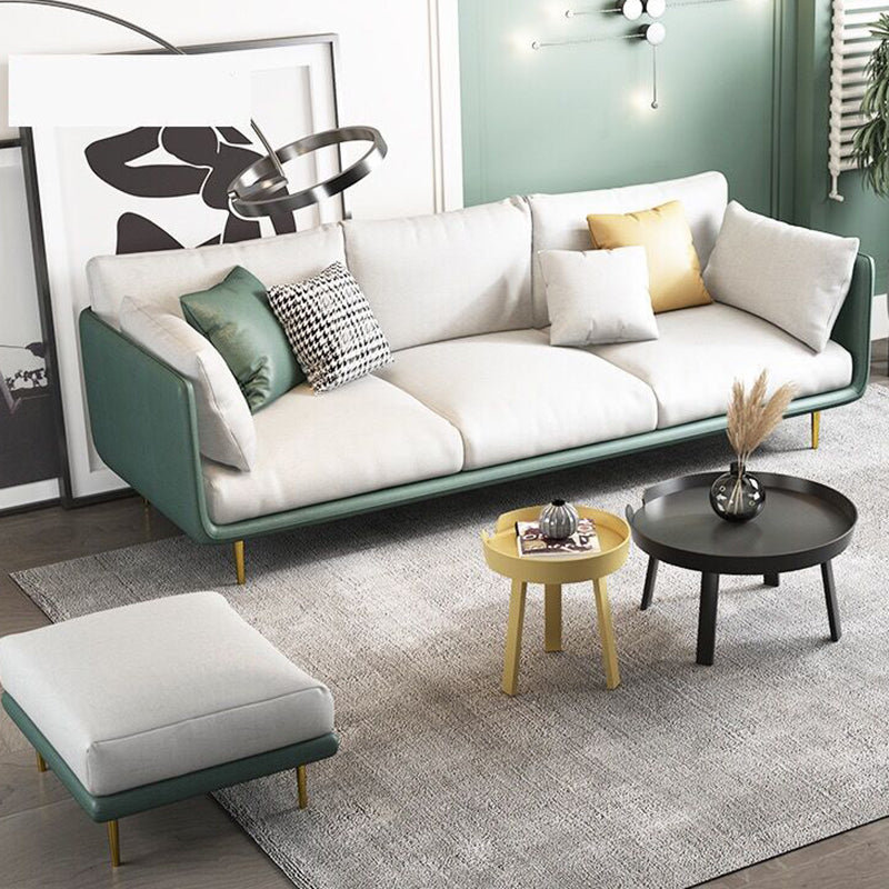 Imitated Leather Upholstered Sofa with Latex Seat Padding on Pillow Back Clearhalo 'furn' 'furn_sofas' 'Furniture' 'furniture_sofas' 'kitchen' 'kitchen_sofas' 'Living Room Furniture' 'Sofa' 'sofas' 4764089