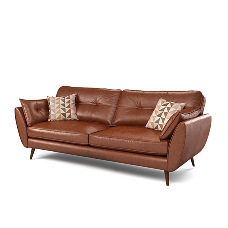 Wood Legs Modern Flared Arm Sofa Leather Standard Tufted Sofa Camel Clearhalo 'furn' 'furn_sofas' 'Furniture' 'furniture_sofas' 'kitchen' 'kitchen_sofas' 'Living Room Furniture' 'Sofa' 'sofas' 4764140