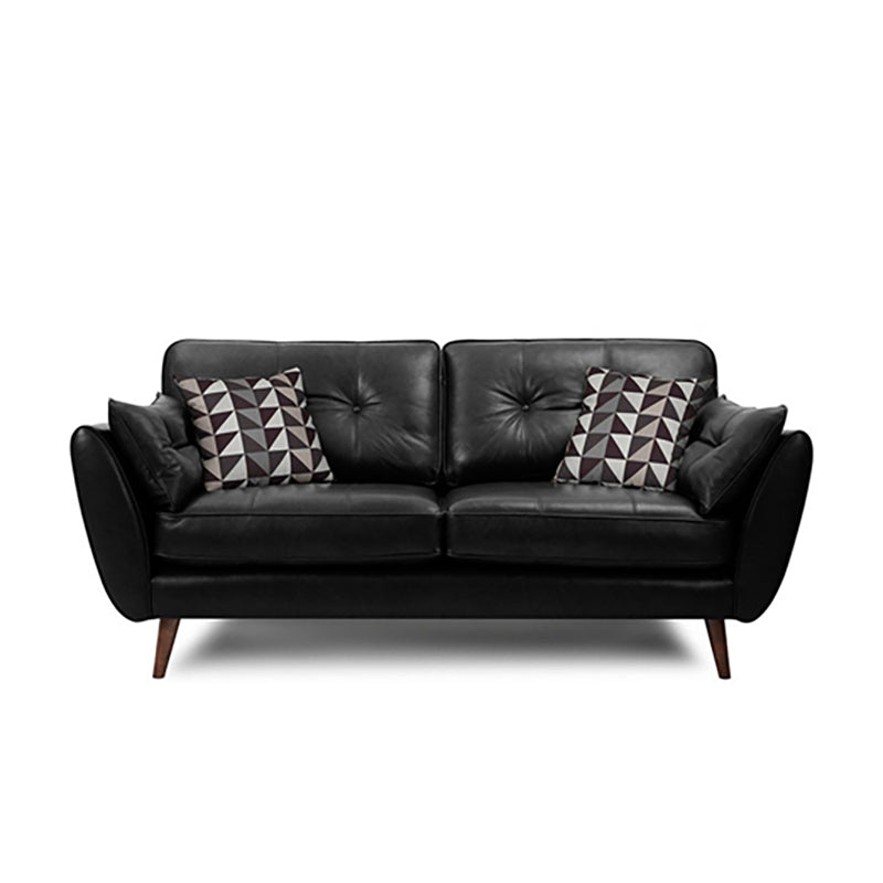 Wood Legs Modern Flared Arm Sofa Leather Standard Tufted Sofa Black Clearhalo 'furn' 'furn_sofas' 'Furniture' 'furniture_sofas' 'kitchen' 'kitchen_sofas' 'Living Room Furniture' 'Sofa' 'sofas' 4764143