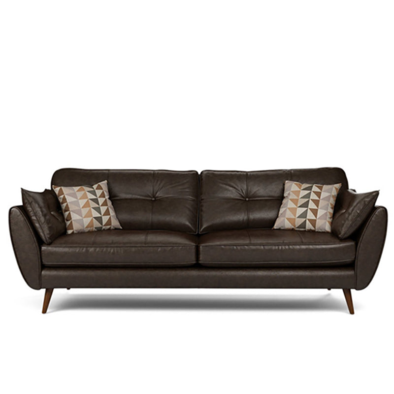 Wood Legs Modern Flared Arm Sofa Leather Standard Tufted Sofa Coffee Clearhalo 'furn' 'furn_sofas' 'Furniture' 'furniture_sofas' 'kitchen' 'kitchen_sofas' 'Living Room Furniture' 'Sofa' 'sofas' 4764146