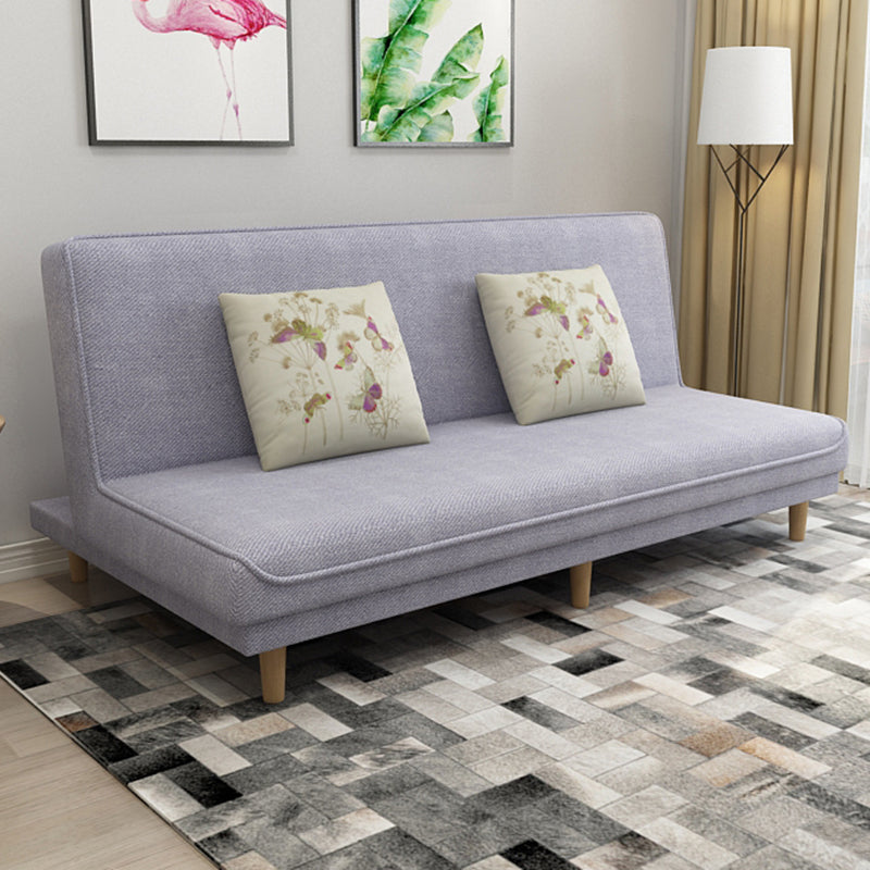 Foldable and Wear-resisting Linen Armless Sofa with Tight Back for Apartment Grape Clearhalo 'furn' 'furn_sofas' 'Furniture' 'furniture_sofas' 'kitchen' 'kitchen_sofas' 'Living Room Furniture' 'Sofa' 'sofas' 4764168