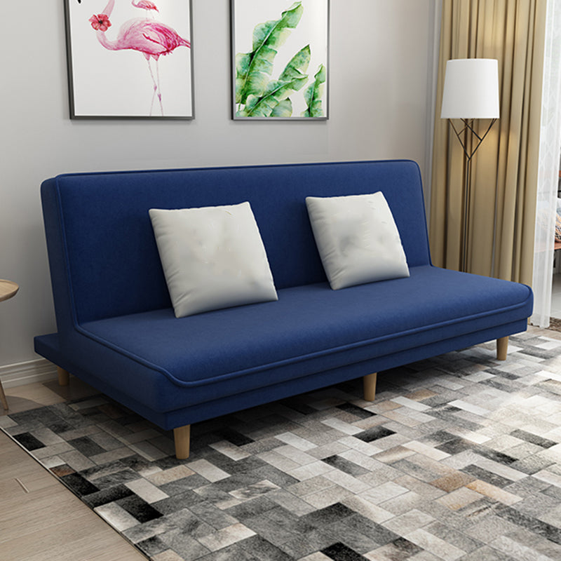 Foldable and Wear-resisting Linen Armless Sofa with Tight Back for Apartment Dark Blue Clearhalo 'furn' 'furn_sofas' 'Furniture' 'furniture_sofas' 'kitchen' 'kitchen_sofas' 'Living Room Furniture' 'Sofa' 'sofas' 4764171