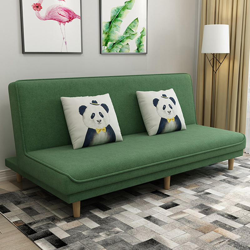 Foldable and Wear-resisting Linen Armless Sofa with Tight Back for Apartment Avocado Green Clearhalo 'furn' 'furn_sofas' 'Furniture' 'furniture_sofas' 'kitchen' 'kitchen_sofas' 'Living Room Furniture' 'Sofa' 'sofas' 4764172