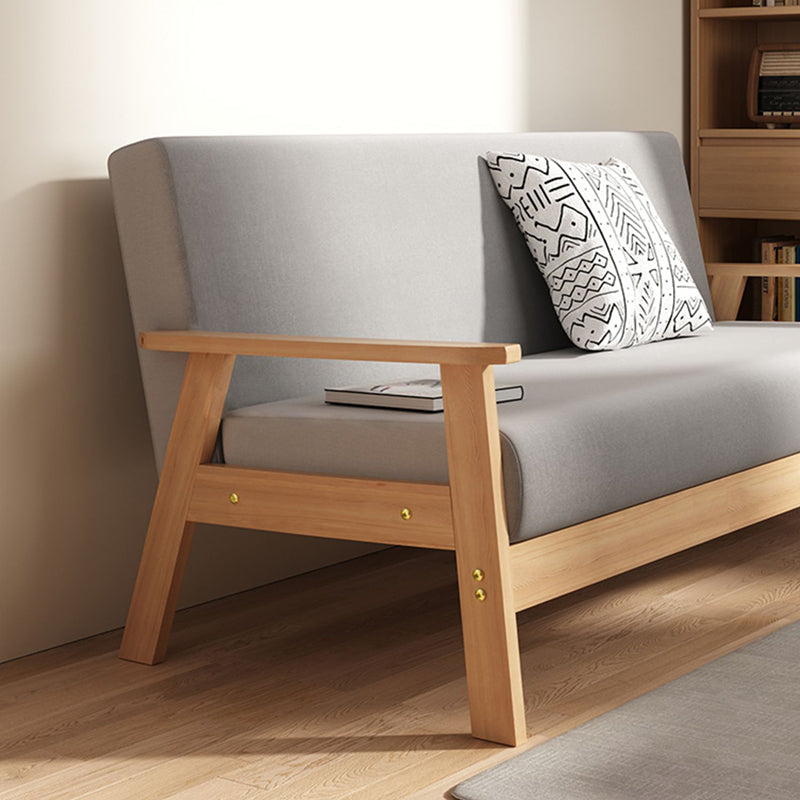 Fabric Square Arm Slipcovered 2/3 Seat Sofa with Wooden Based Clearhalo 'furn' 'furn_sofas' 'Furniture' 'furniture_sofas' 'kitchen' 'kitchen_sofas' 'Living Room Furniture' 'Sofa' 'sofas' 4764197