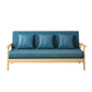 Fabric Square Arm Slipcovered 2/3 Seat Sofa with Wooden Based Ocean Blue Clearhalo 'furn' 'furn_sofas' 'Furniture' 'furniture_sofas' 'kitchen' 'kitchen_sofas' 'Living Room Furniture' 'Sofa' 'sofas' 4764202