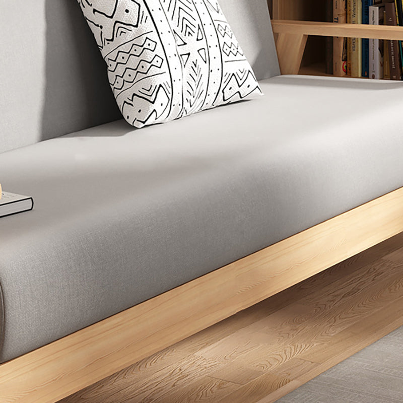 Fabric Square Arm Slipcovered 2/3 Seat Sofa with Wooden Based Clearhalo 'furn' 'furn_sofas' 'Furniture' 'furniture_sofas' 'kitchen' 'kitchen_sofas' 'Living Room Furniture' 'Sofa' 'sofas' 4764204