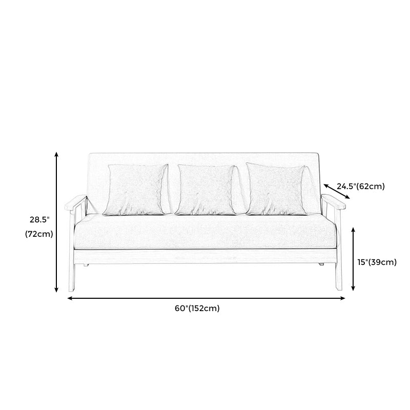 Fabric Square Arm Slipcovered 2/3 Seat Sofa with Wooden Based Clearhalo 'furn' 'furn_sofas' 'Furniture' 'furniture_sofas' 'kitchen' 'kitchen_sofas' 'Living Room Furniture' 'Sofa' 'sofas' 4764211