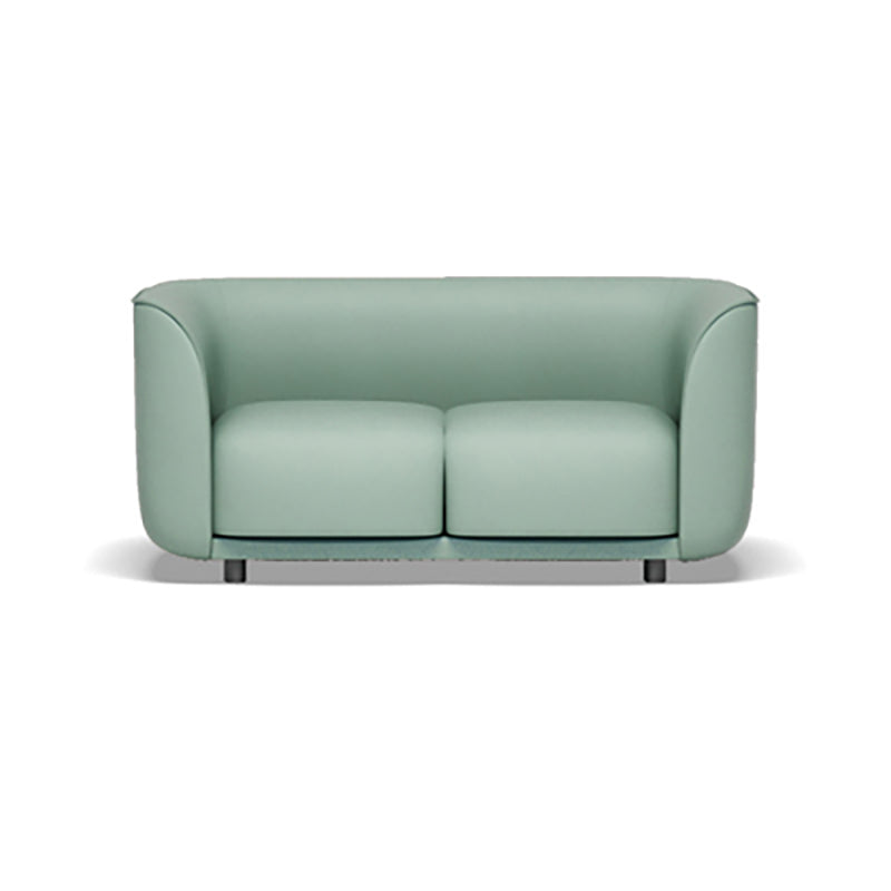 27.5"H Contemporary Solid Color Faux Leather Tuxedo Arm Sofa For Office Living Room 59"L x 28"W x 28"H Green Clearhalo 'furn' 'furn_sofas' 'Furniture' 'furniture_sofas' 'kitchen' 'kitchen_sofas' 'Living Room Furniture' 'Sofa' 'sofas' 4764221