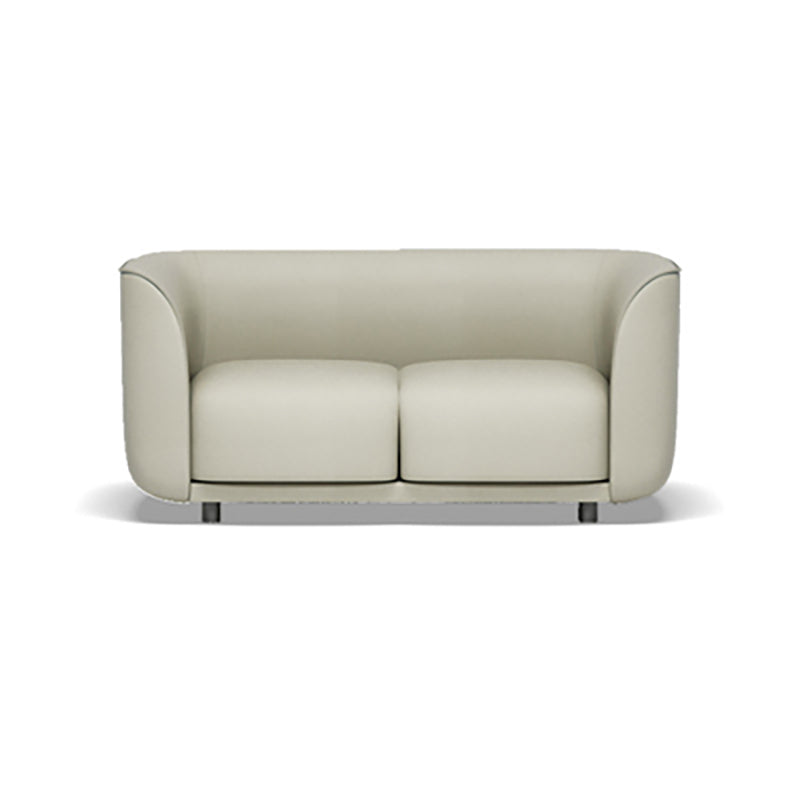 27.5"H Contemporary Solid Color Faux Leather Tuxedo Arm Sofa For Office Living Room 59"L x 28"W x 28"H White Clearhalo 'furn' 'furn_sofas' 'Furniture' 'furniture_sofas' 'kitchen' 'kitchen_sofas' 'Living Room Furniture' 'Sofa' 'sofas' 4764223