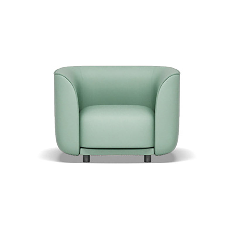 27.5"H Contemporary Solid Color Faux Leather Tuxedo Arm Sofa For Office Living Room 35"L x 28"W x 28"H Green Clearhalo 'furn' 'furn_sofas' 'Furniture' 'furniture_sofas' 'kitchen' 'kitchen_sofas' 'Living Room Furniture' 'Sofa' 'sofas' 4764230