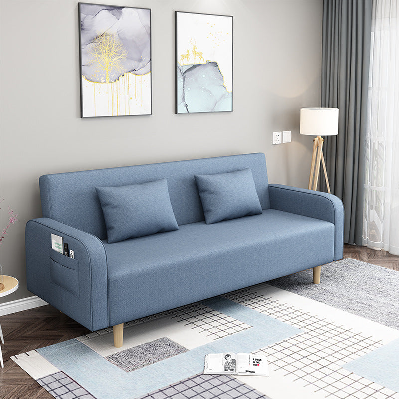 Convertible Modern Fabric Sofa Wood Legs Square Arm 2/3 Seater Sofa Clearhalo 'furn' 'furn_sofas' 'Furniture' 'furniture_sofas' 'kitchen' 'kitchen_sofas' 'Living Room Furniture' 'Sofa' 'sofas' 4764235
