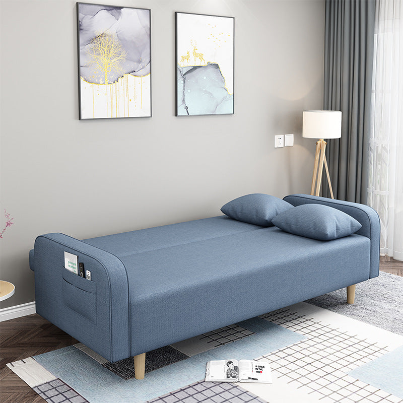 Convertible Modern Fabric Sofa Wood Legs Square Arm 2/3 Seater Sofa Clearhalo 'furn' 'furn_sofas' 'Furniture' 'furniture_sofas' 'kitchen' 'kitchen_sofas' 'Living Room Furniture' 'Sofa' 'sofas' 4764238