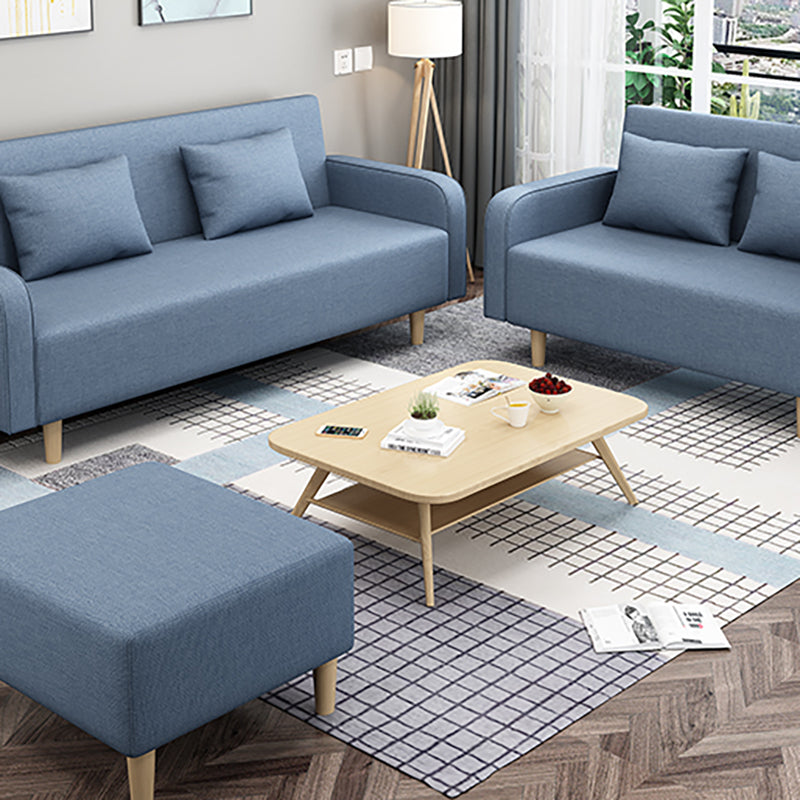 Convertible Modern Fabric Sofa Wood Legs Square Arm 2/3 Seater Sofa Clearhalo 'furn' 'furn_sofas' 'Furniture' 'furniture_sofas' 'kitchen' 'kitchen_sofas' 'Living Room Furniture' 'Sofa' 'sofas' 4764240