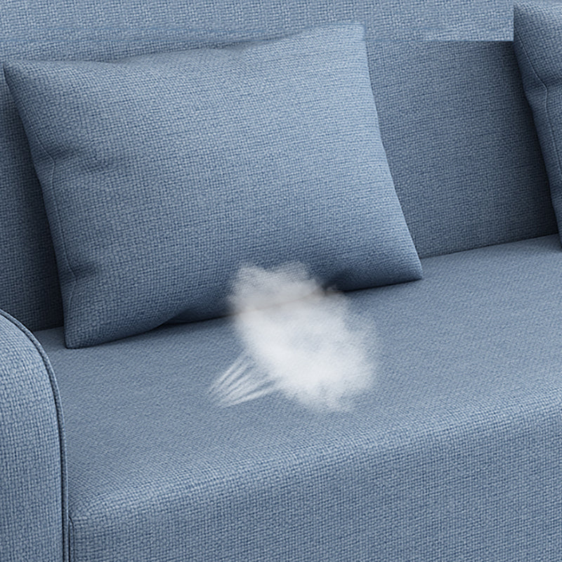 Convertible Modern Fabric Sofa Wood Legs Square Arm 2/3 Seater Sofa Clearhalo 'furn' 'furn_sofas' 'Furniture' 'furniture_sofas' 'kitchen' 'kitchen_sofas' 'Living Room Furniture' 'Sofa' 'sofas' 4764249