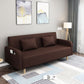 Convertible Modern Fabric Sofa Wood Legs Square Arm 2/3 Seater Sofa Dark Coffee Clearhalo 'furn' 'furn_sofas' 'Furniture' 'furniture_sofas' 'kitchen' 'kitchen_sofas' 'Living Room Furniture' 'Sofa' 'sofas' 4764257